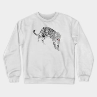 Stylish Black & Pink Leopard Animal White Design Crewneck Sweatshirt